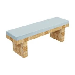 Custom Willow Bench 7 Custom Willow Bench -Furniture Shop Willow Bench.Golden Pecan Mappa Burl.Clario Ice Velvet.03