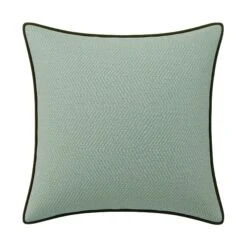 Custom Pillow - Willow Teal Woven -Furniture Shop WillowTealWovenwithStacyEmeraldVelvetPiping.01
