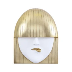 Fashion Faces Large Pout Wall Art - Gold